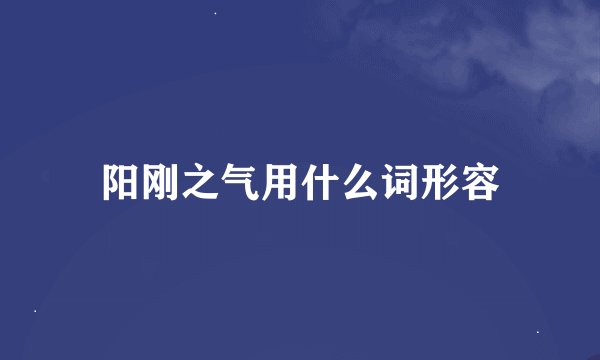 阳刚之气用什么词形容