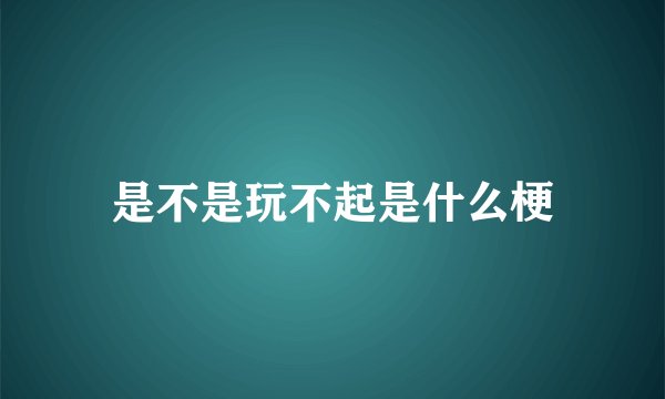 是不是玩不起是什么梗
