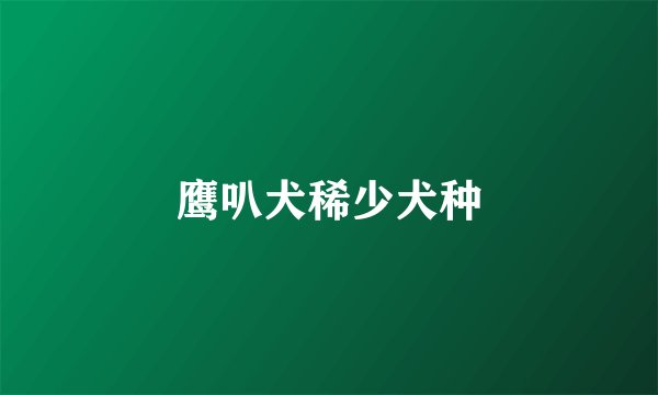 鹰叭犬稀少犬种