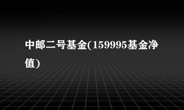 中邮二号基金(159995基金净值)