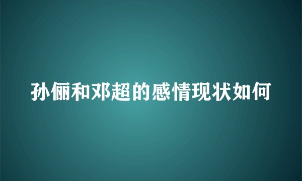 孙俪和邓超的感情现状如何