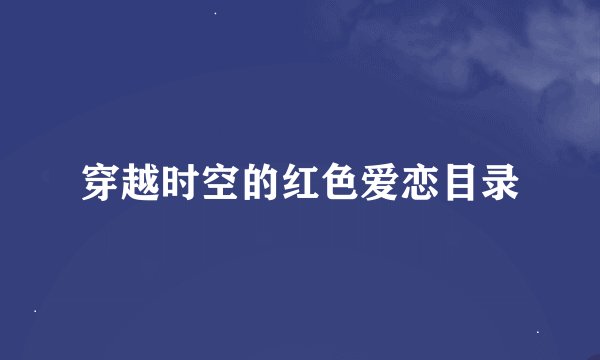 穿越时空的红色爱恋目录