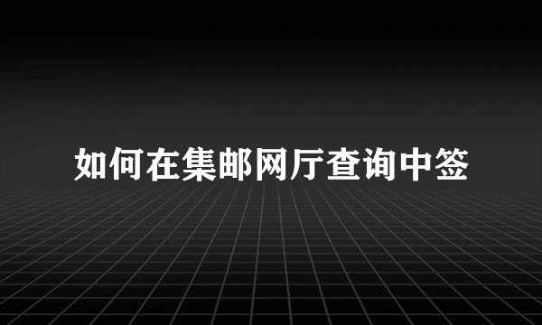 如何在集邮网厅查询中签