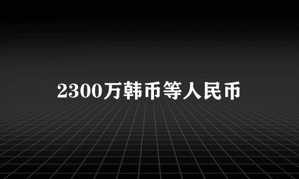 2300万韩币等人民币