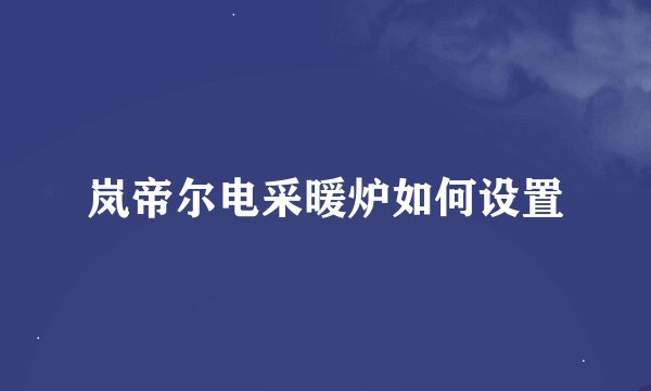 岚帝尔电采暖炉如何设置