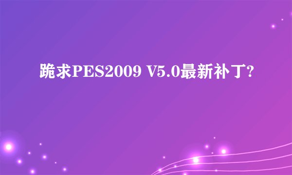 跪求PES2009 V5.0最新补丁?