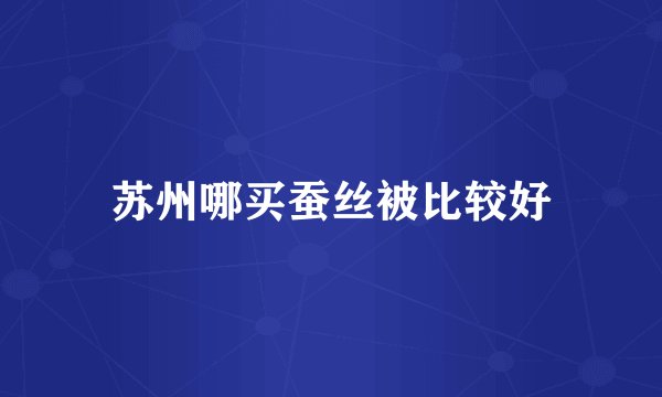 苏州哪买蚕丝被比较好