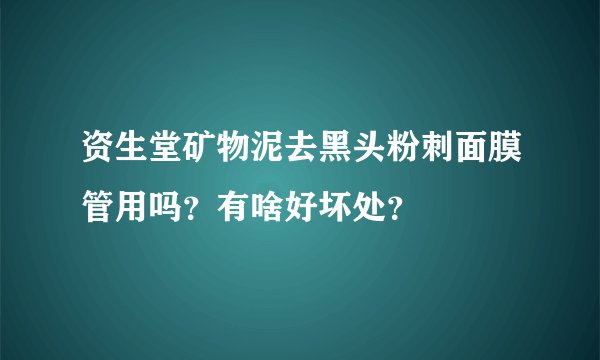资生堂矿物泥去黑头粉刺面膜管用吗？有啥好坏处？