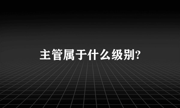 主管属于什么级别?