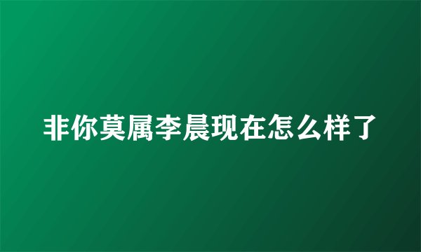 非你莫属李晨现在怎么样了