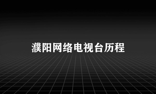 濮阳网络电视台历程