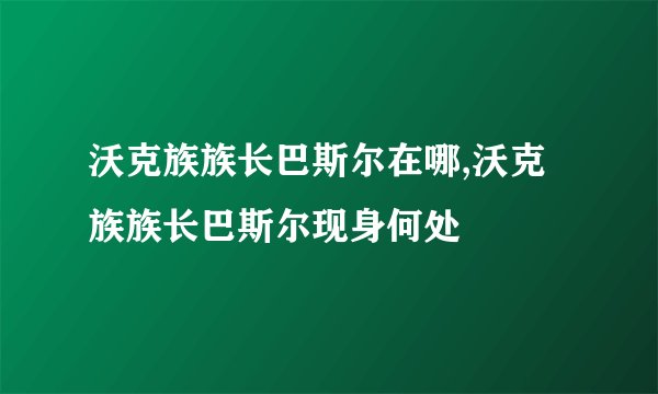 沃克族族长巴斯尔在哪,沃克族族长巴斯尔现身何处