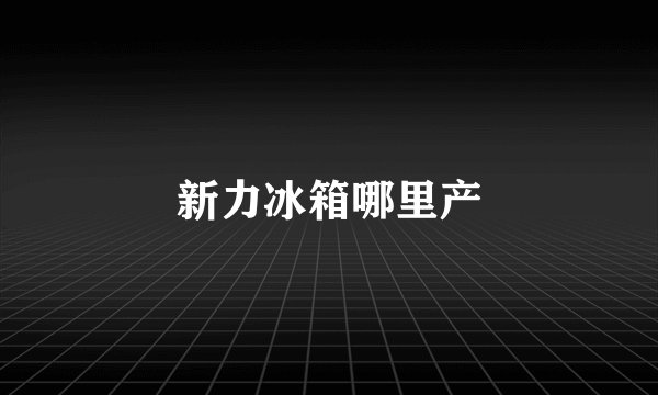 新力冰箱哪里产