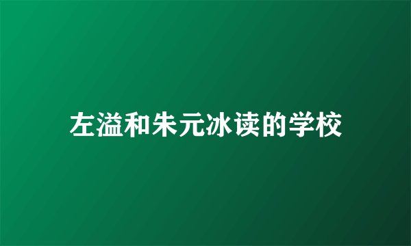 左溢和朱元冰读的学校