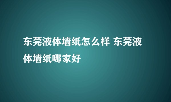 东莞液体墙纸怎么样 东莞液体墙纸哪家好