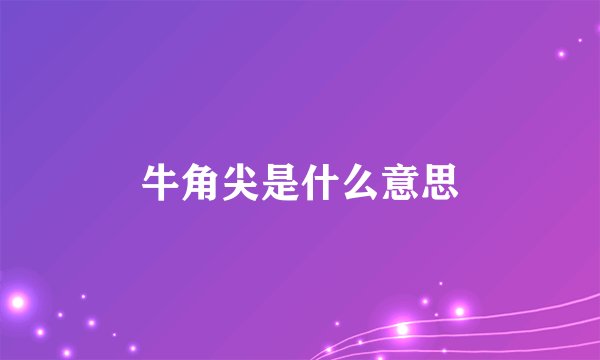 牛角尖是什么意思