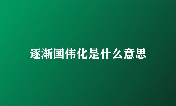 逐渐国伟化是什么意思