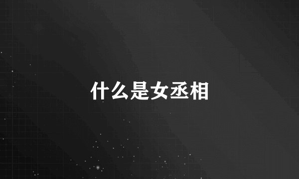 什么是女丞相