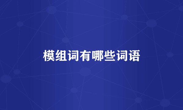 模组词有哪些词语