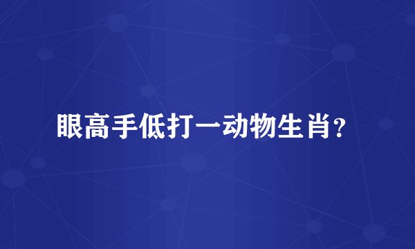 眼高手低打一动物生肖？