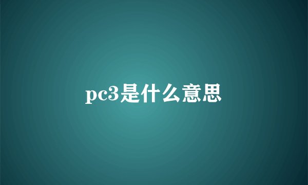 pc3是什么意思