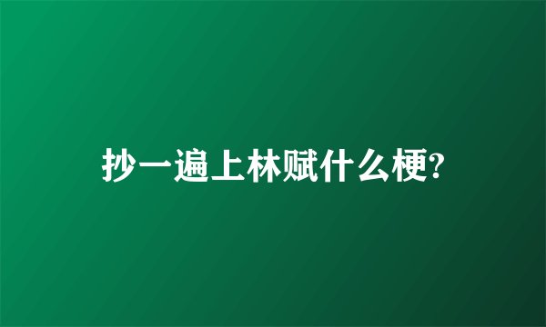 抄一遍上林赋什么梗?