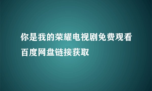 你是我的荣耀电视剧免费观看百度网盘链接获取