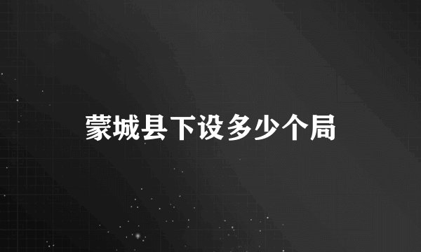 蒙城县下设多少个局
