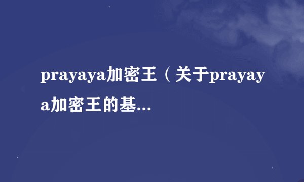prayaya加密王（关于prayaya加密王的基本详情介绍）
