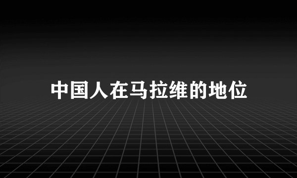 中国人在马拉维的地位