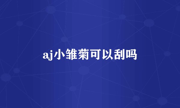 aj小雏菊可以刮吗