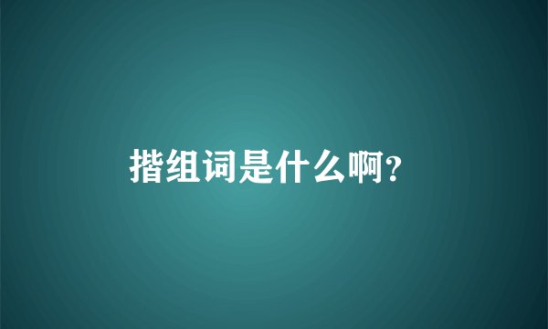 揩组词是什么啊？