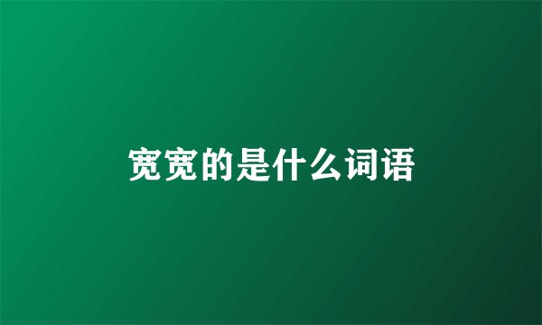 宽宽的是什么词语