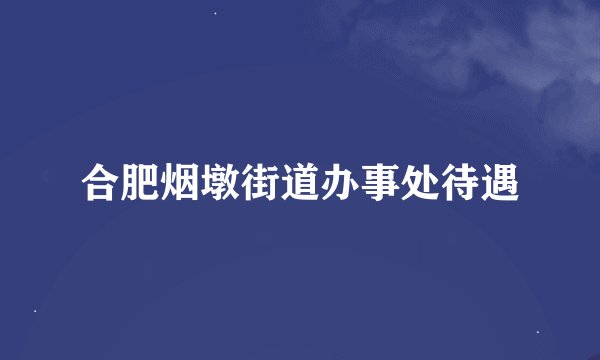 合肥烟墩街道办事处待遇