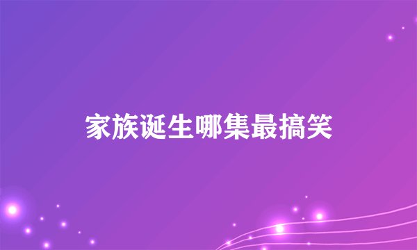家族诞生哪集最搞笑