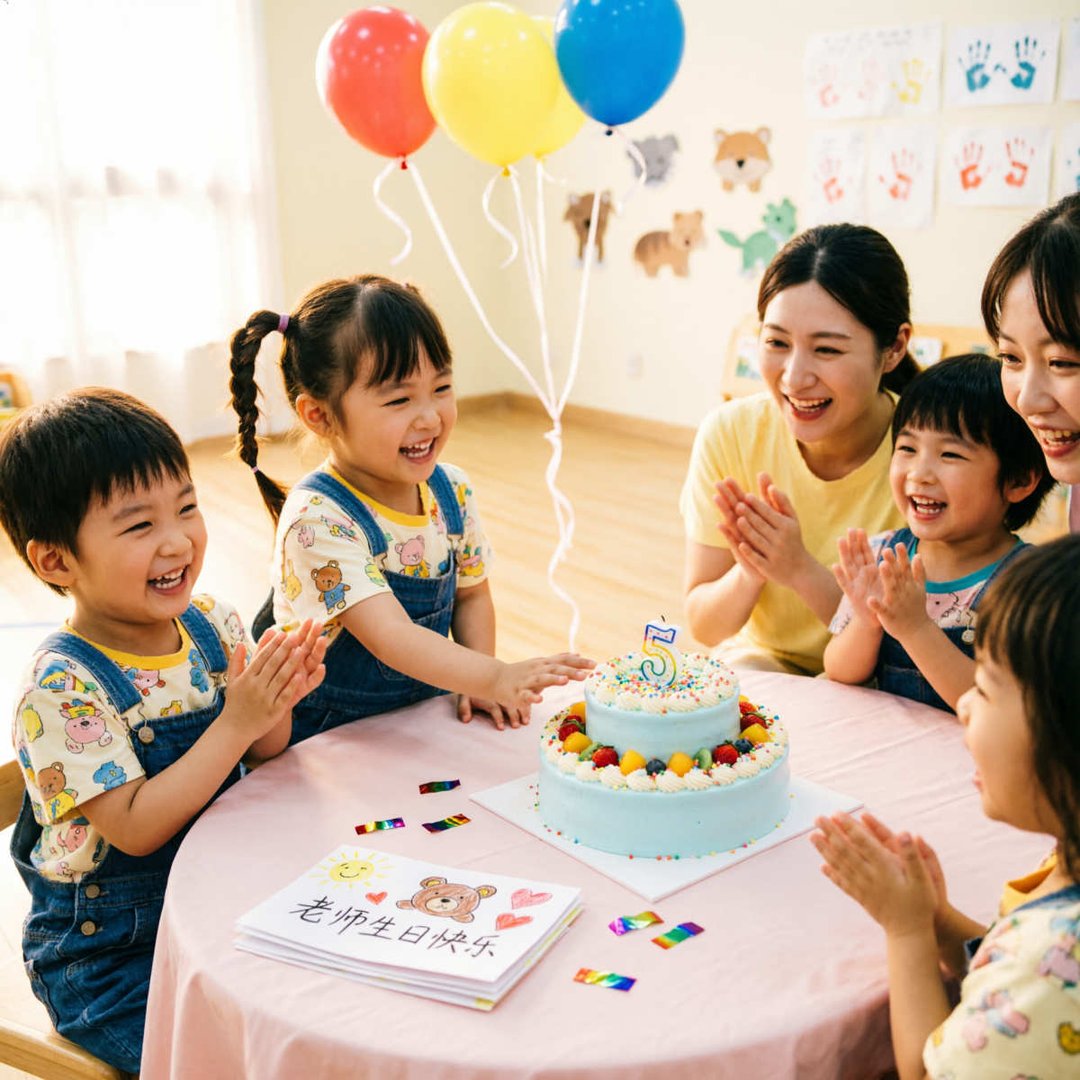 女儿在幼儿园过生日感谢老师和小朋友家长的话