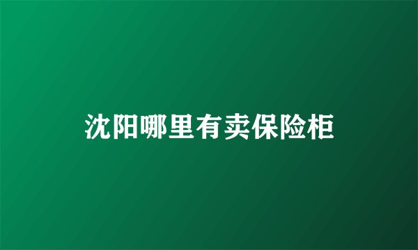 沈阳哪里有卖保险柜