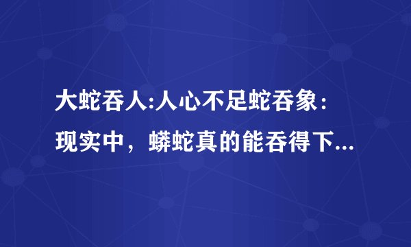 大蛇吞人:人心不足蛇吞象：现实中，蟒蛇真的能吞得下大象吗？