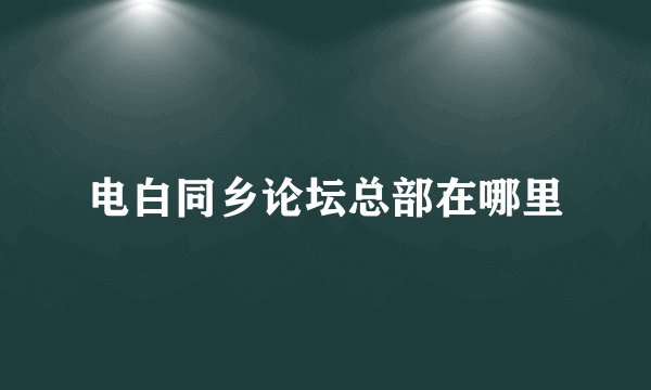 电白同乡论坛总部在哪里