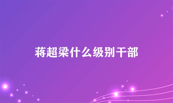 蒋超梁什么级别干部