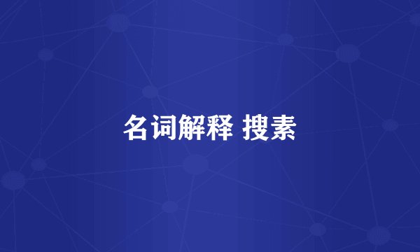 名词解释 搜素