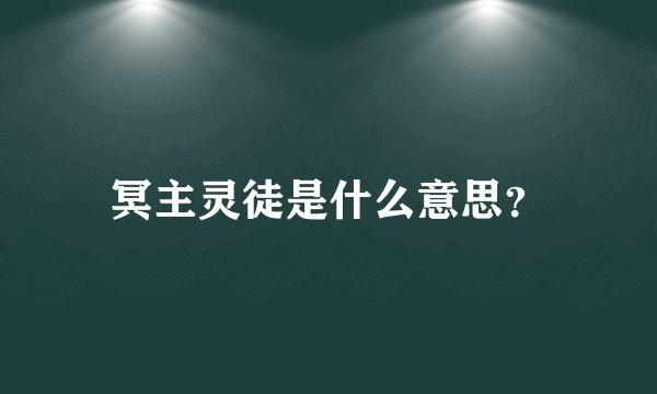 冥主灵徒是什么意思？