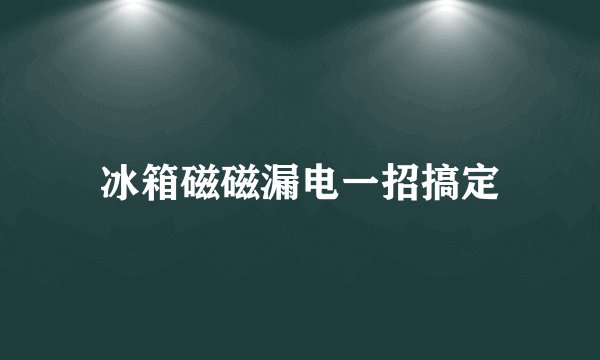 冰箱磁磁漏电一招搞定
