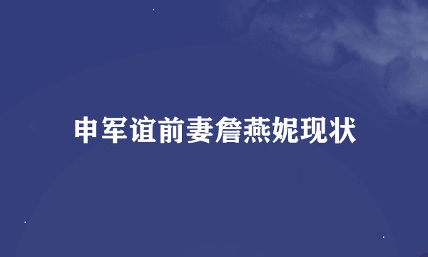 申军谊前妻詹燕妮现状