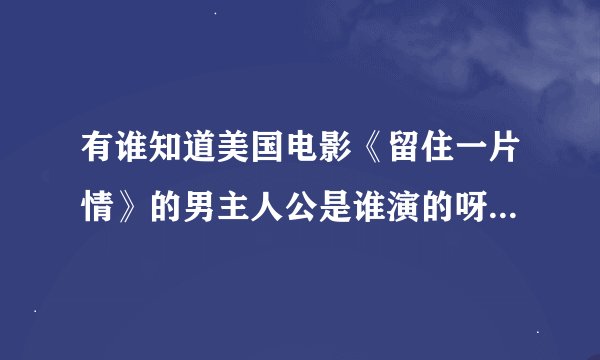 有谁知道美国电影《留住一片情》的男主人公是谁演的呀?能告诉我他的全部资料吗