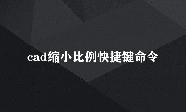 cad缩小比例快捷键命令