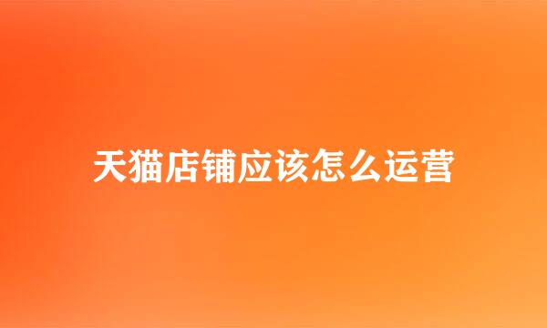 天猫店铺应该怎么运营