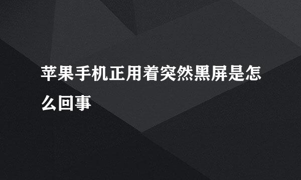 苹果手机正用着突然黑屏是怎么回事
