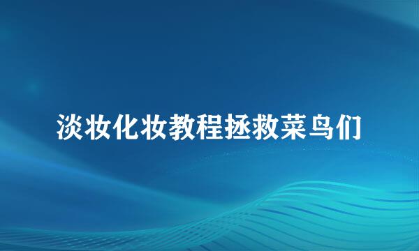 淡妆化妆教程拯救菜鸟们