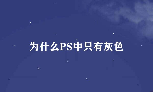 为什么PS中只有灰色